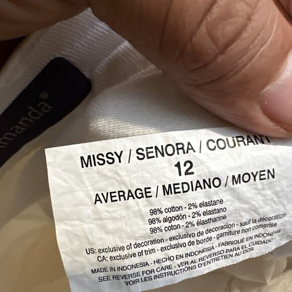 Gloria Vanderbilt Jeans White Womens Amanda Size 12 / 31 Stretch - Picture 7 of 11